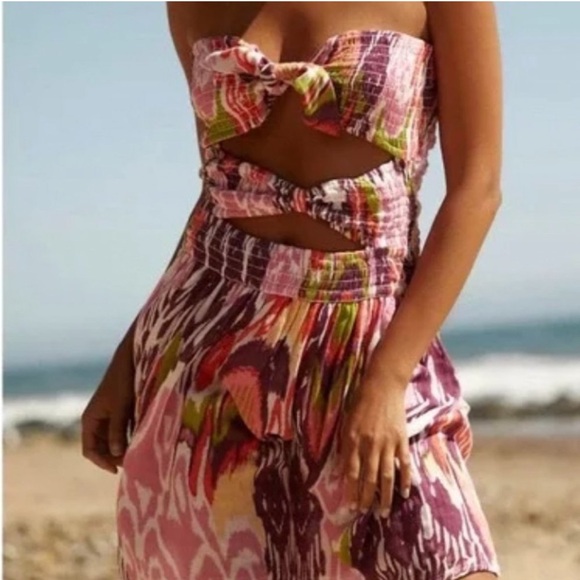 Anthropologie Reversible Smocked Mini Dress - Picture 4 of 6